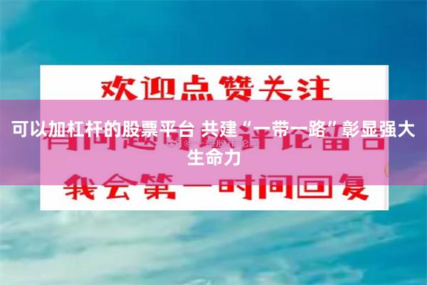 可以加杠杆的股票平台 共建“一带一路”彰显强大生命力