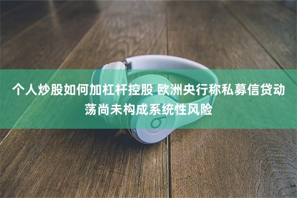 个人炒股如何加杠杆控股 欧洲央行称私募信贷动荡尚未构成系统性风险
