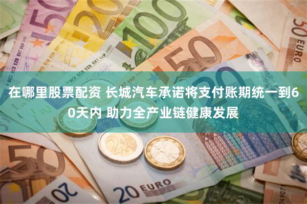 在哪里股票配资 长城汽车承诺将支付账期统一到60天内 助力全产业链健康发展