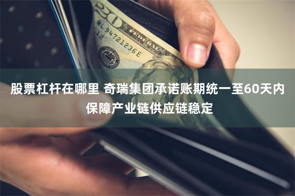 股票杠杆在哪里 奇瑞集团承诺账期统一至60天内 保障产业链供应链稳定