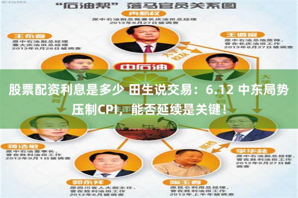 股票配资利息是多少 田生说交易：6.12 中东局势压制CPI，能否延续是关键！