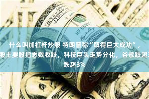 什么叫加杠杆炒股 特朗普称“取得巨大成功”，美股主要股指悉数收跌，科技巨头走势分化，谷歌跌超3%
