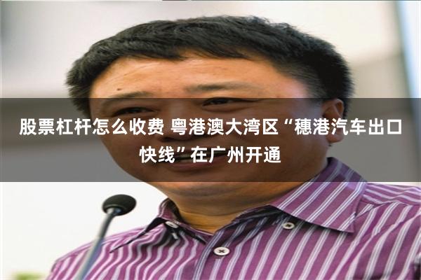 股票杠杆怎么收费 粤港澳大湾区“穗港汽车出口快线”在广州开通