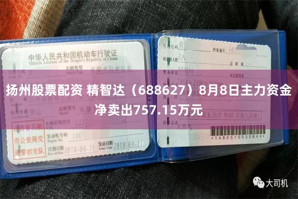 扬州股票配资 精智达（688627）8月8日主力资金净卖出757.15万元