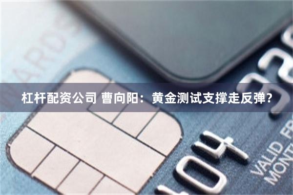 杠杆配资公司 曹向阳：黄金测试支撑走反弹？